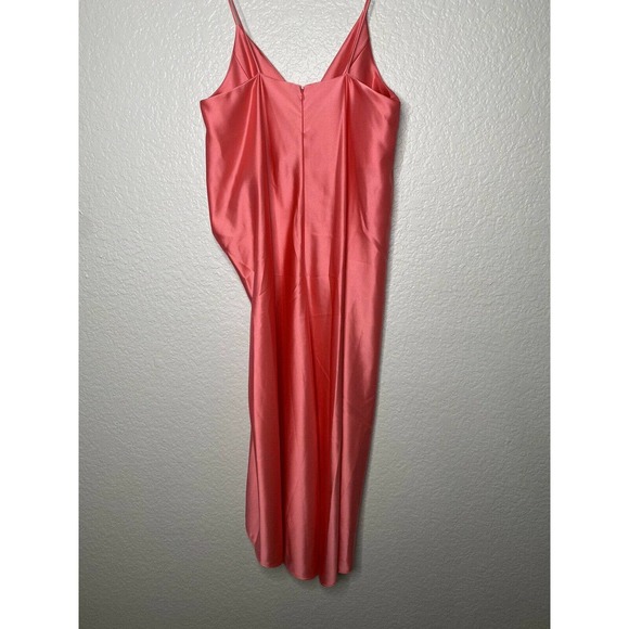 NEW Cedric Charlier Satin Pink Draped Midi Dress $520 US 12 IT 46 - Picture 7 of 11